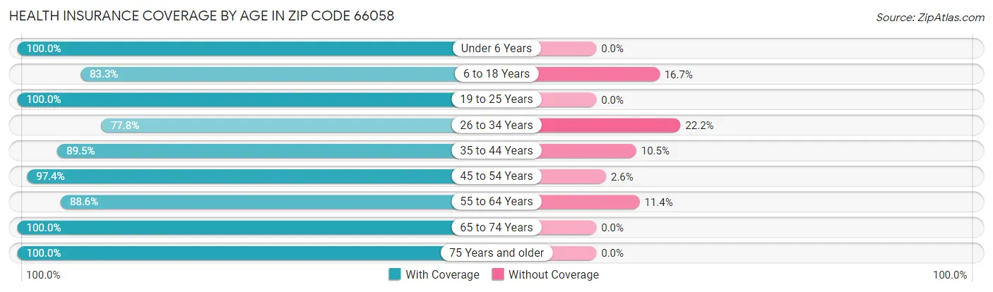 Health Insurance Coverage by Age in Zip Code 66058