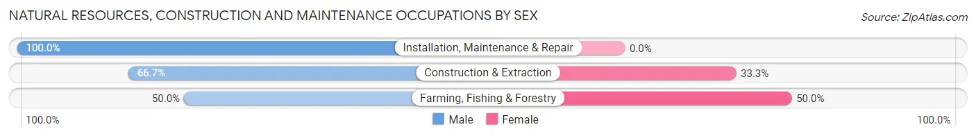 Natural Resources, Construction and Maintenance Occupations by Sex in Zip Code 66058