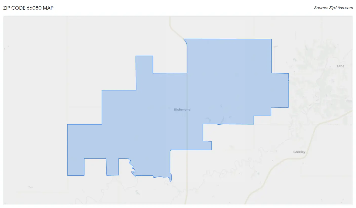 Zip Code 66080 Map