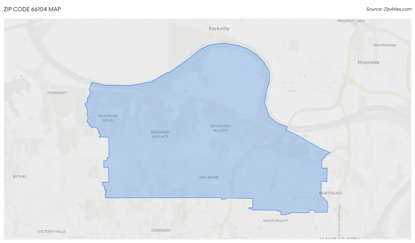 Zip Code 66104 Map