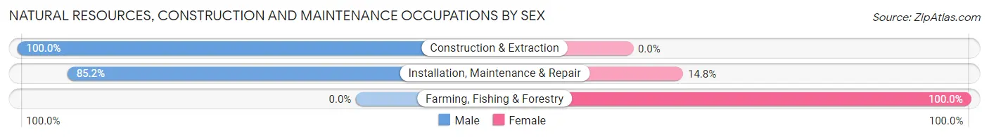 Natural Resources, Construction and Maintenance Occupations by Sex in Zip Code 66411