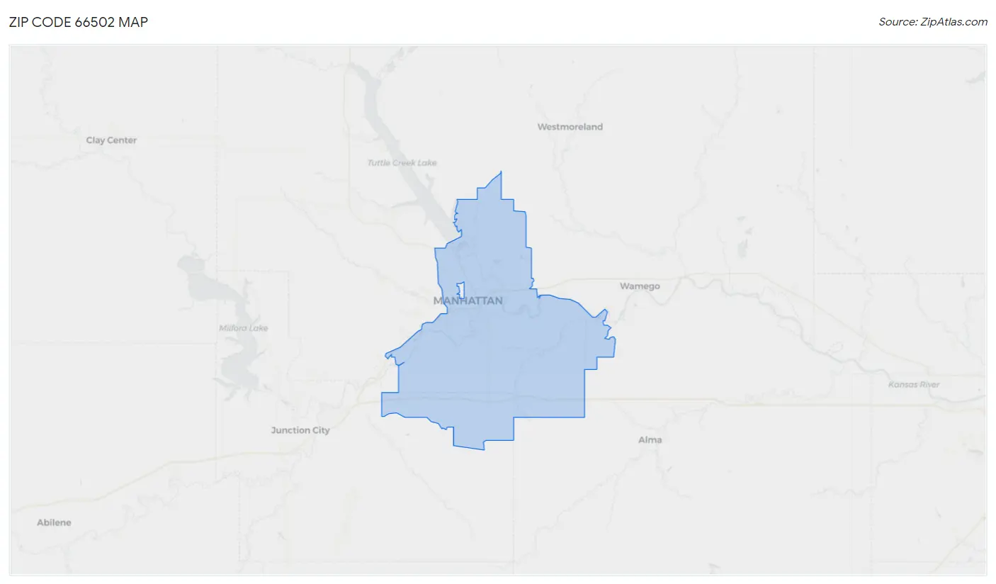 Zip Code 66502 Map