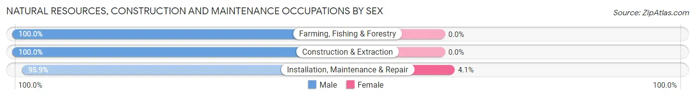 Natural Resources, Construction and Maintenance Occupations by Sex in Zip Code 66609