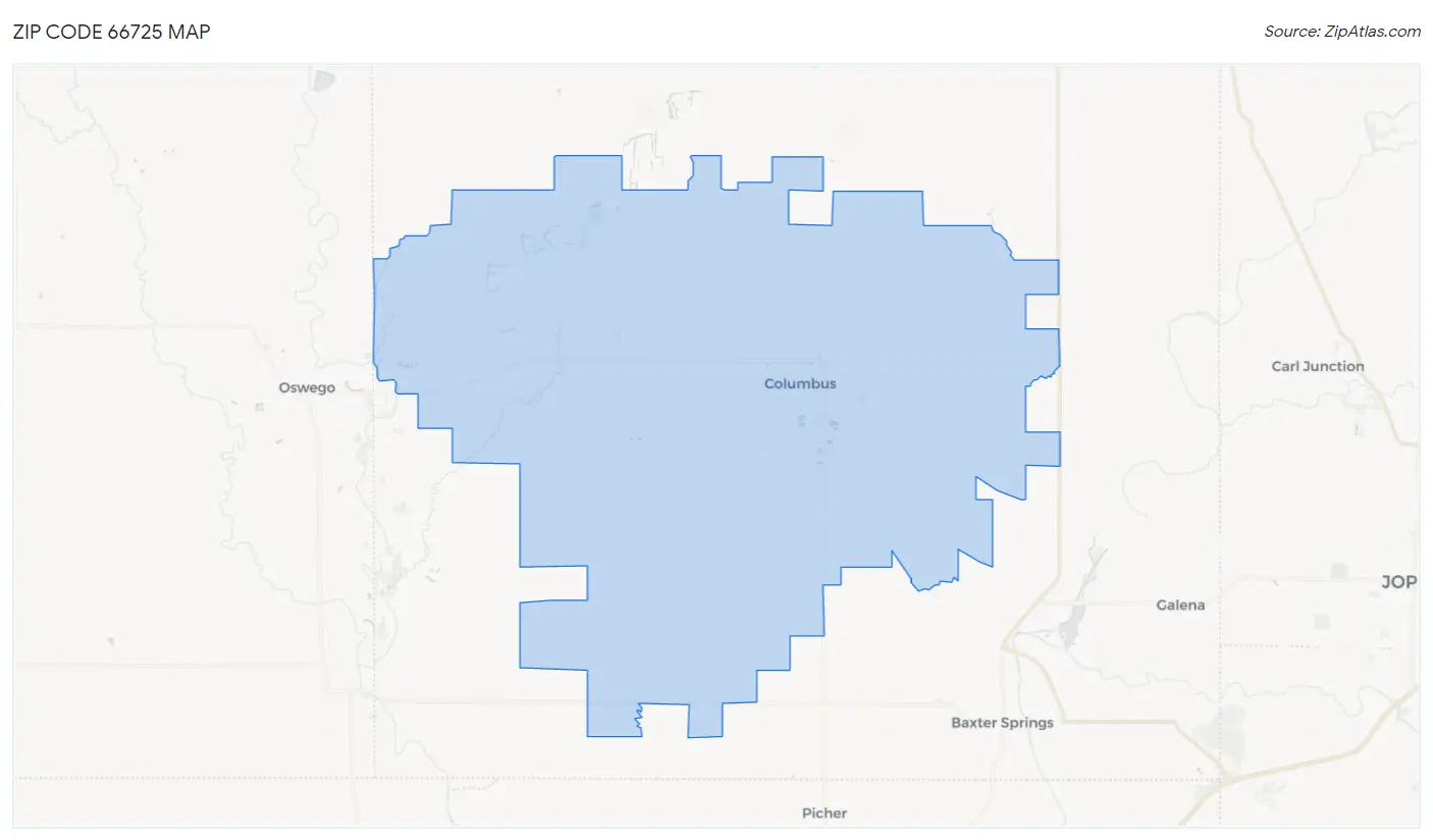 Zip Code 66725 Map