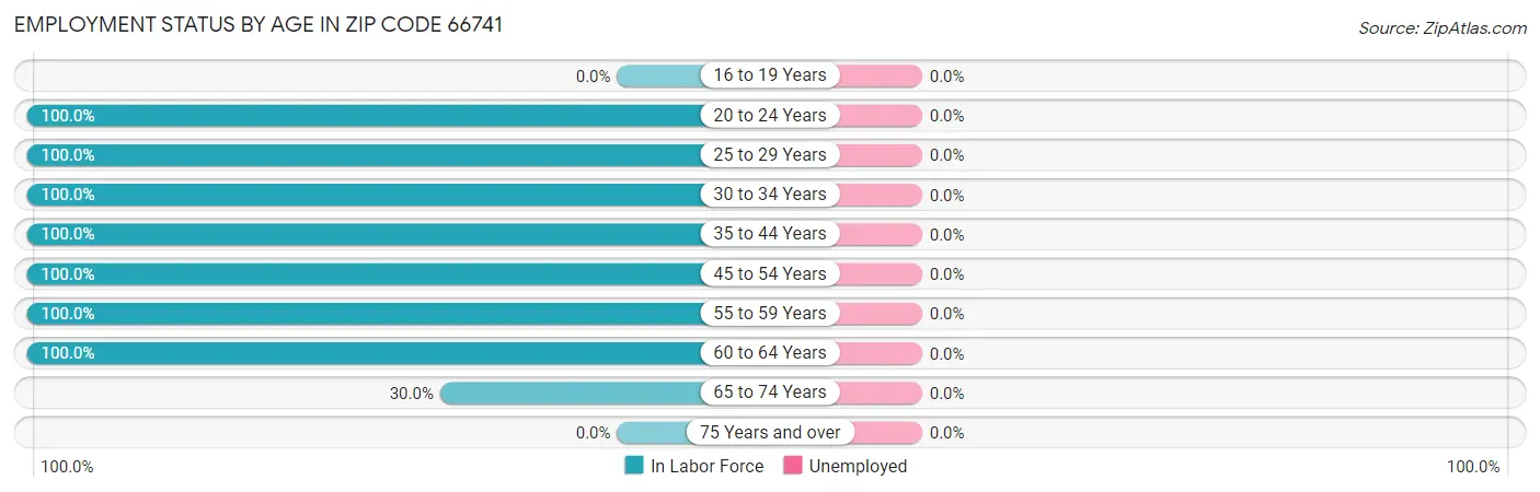 Employment Status by Age in Zip Code 66741
