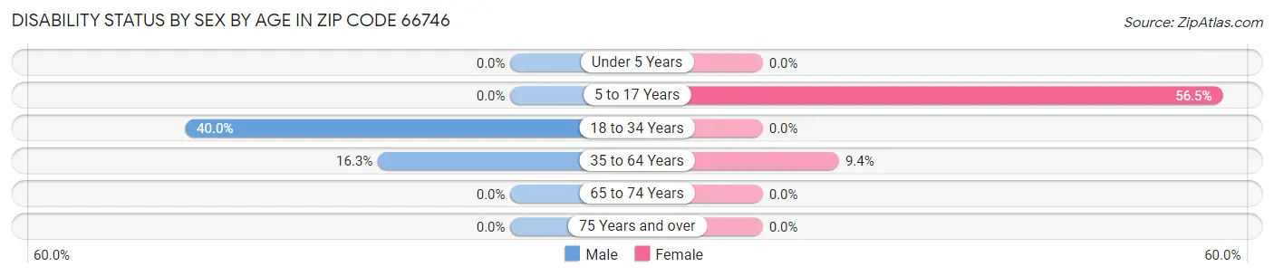 Disability Status by Sex by Age in Zip Code 66746