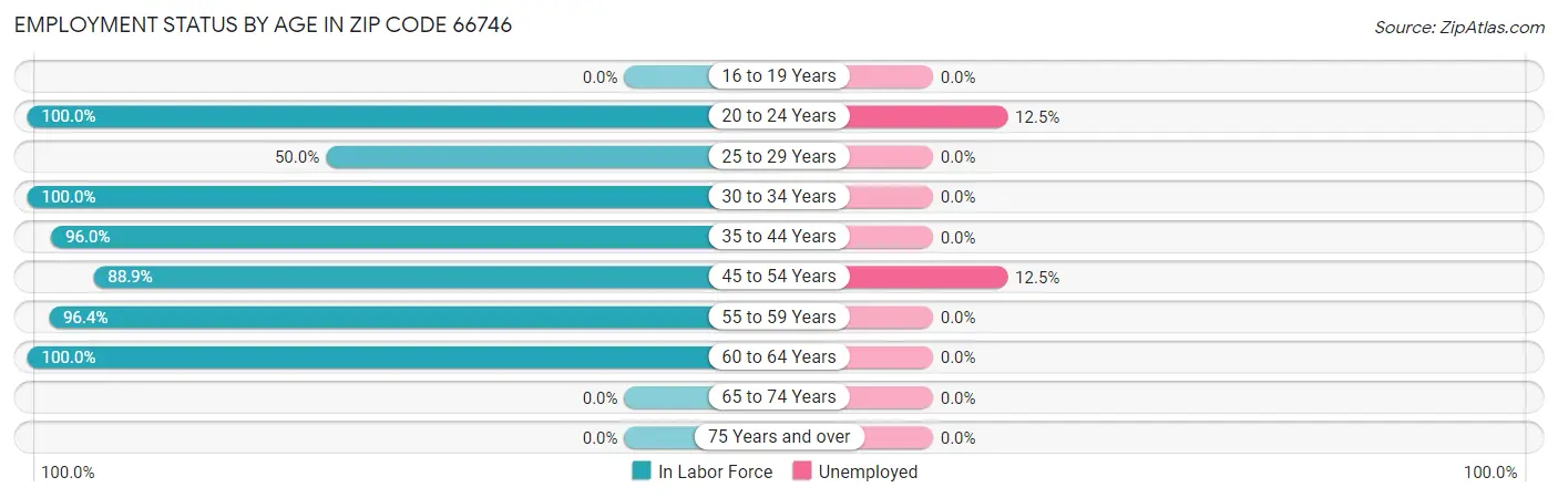Employment Status by Age in Zip Code 66746