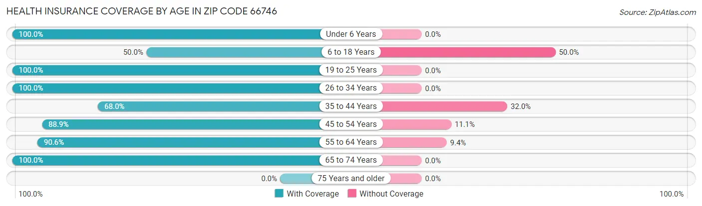 Health Insurance Coverage by Age in Zip Code 66746