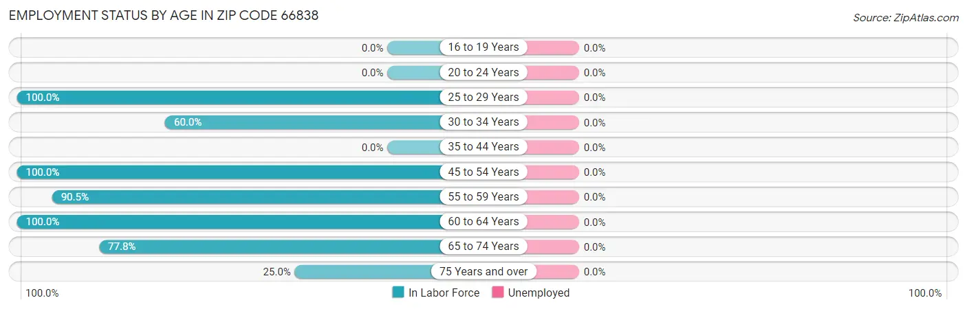 Employment Status by Age in Zip Code 66838