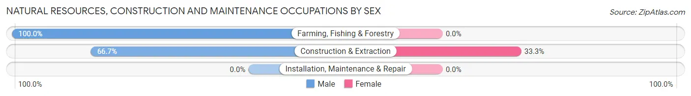 Natural Resources, Construction and Maintenance Occupations by Sex in Zip Code 66870