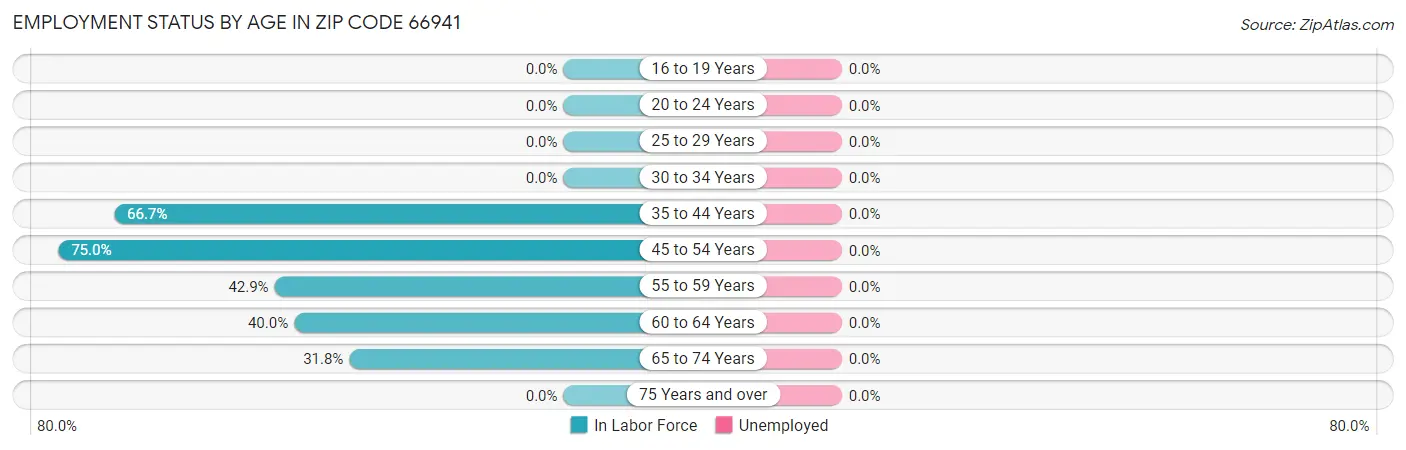 Employment Status by Age in Zip Code 66941