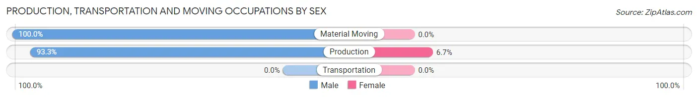 Production, Transportation and Moving Occupations by Sex in Zip Code 67073