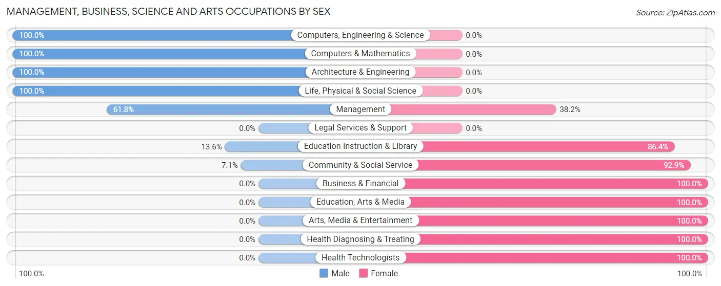 Management, Business, Science and Arts Occupations by Sex in Zip Code 67119