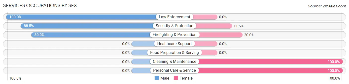Services Occupations by Sex in Zip Code 67119