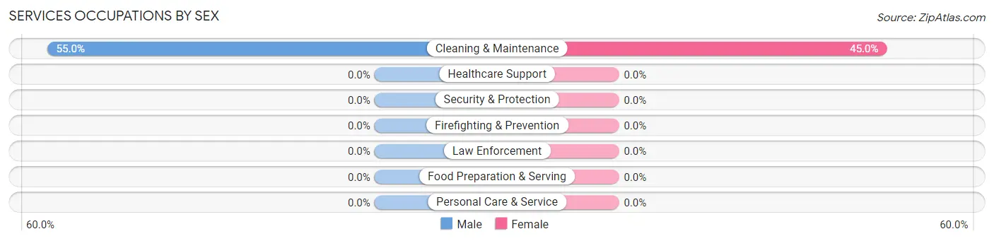Services Occupations by Sex in Zip Code 67120