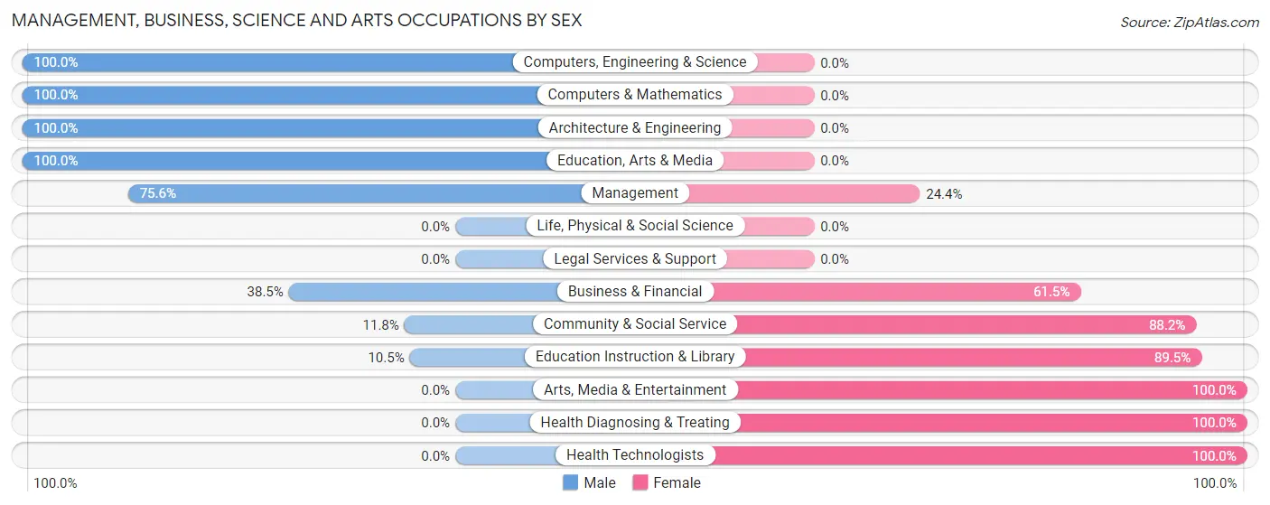 Management, Business, Science and Arts Occupations by Sex in Zip Code 67140