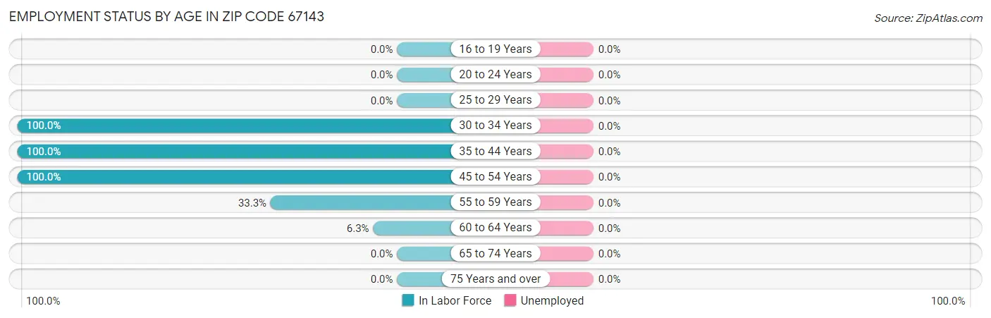 Employment Status by Age in Zip Code 67143