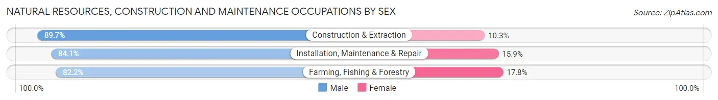 Natural Resources, Construction and Maintenance Occupations by Sex in Zip Code 67218