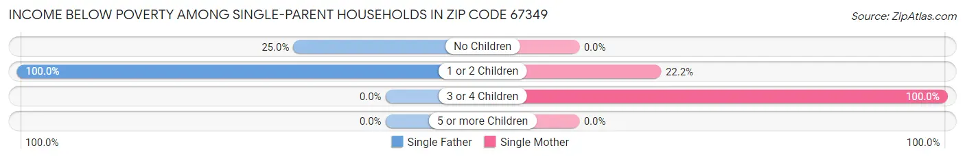 Income Below Poverty Among Single-Parent Households in Zip Code 67349