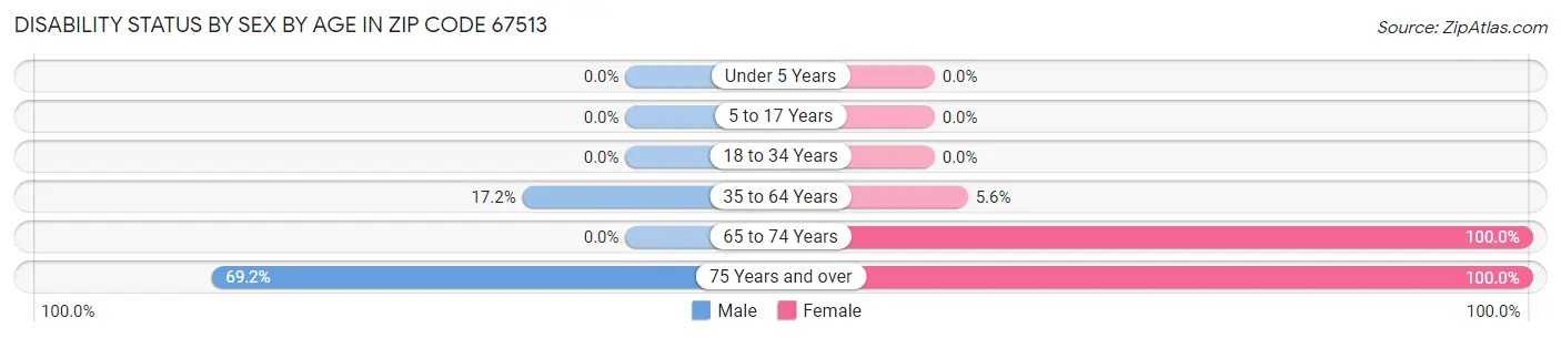Disability Status by Sex by Age in Zip Code 67513