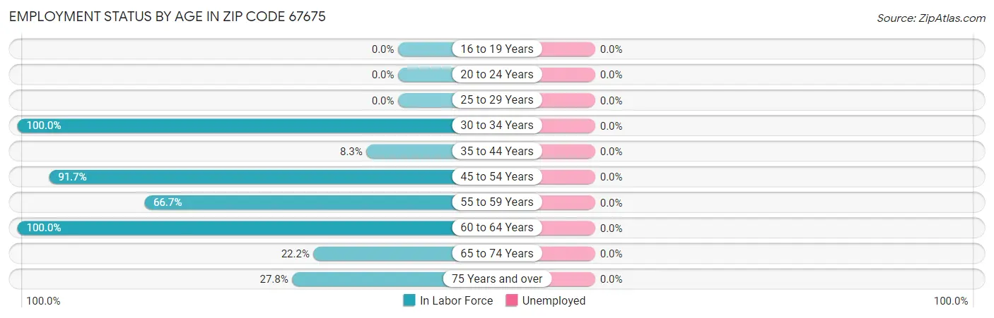 Employment Status by Age in Zip Code 67675