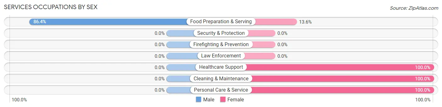 Services Occupations by Sex in Zip Code 67731