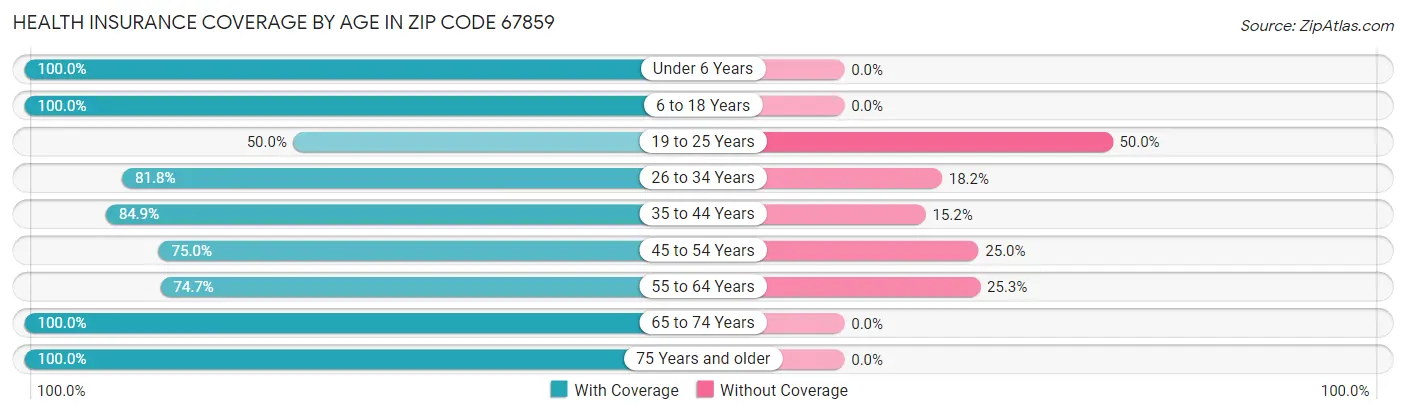 Health Insurance Coverage by Age in Zip Code 67859