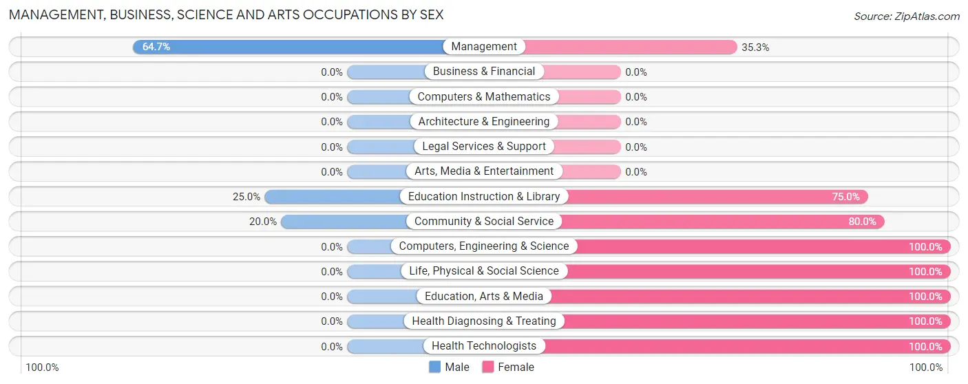 Management, Business, Science and Arts Occupations by Sex in Zip Code 68063
