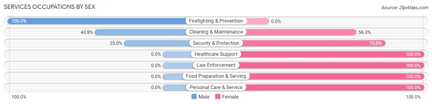 Services Occupations by Sex in Zip Code 68065