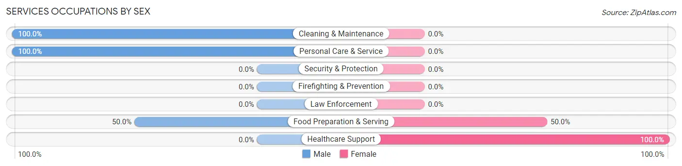 Services Occupations by Sex in Zip Code 68304