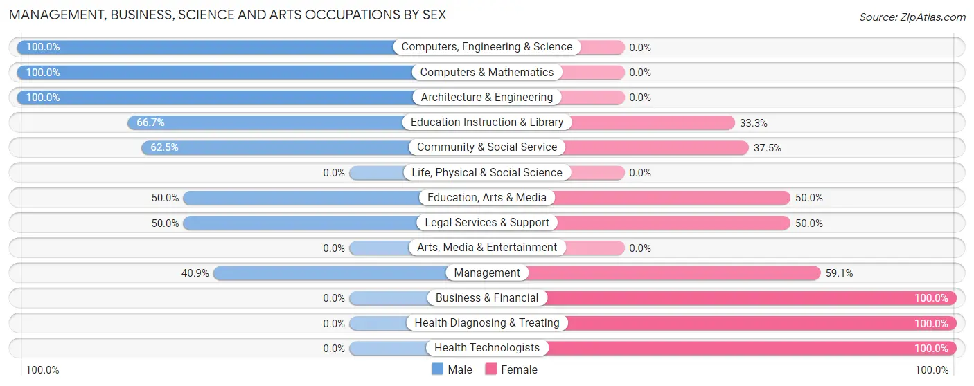 Management, Business, Science and Arts Occupations by Sex in Zip Code 68313