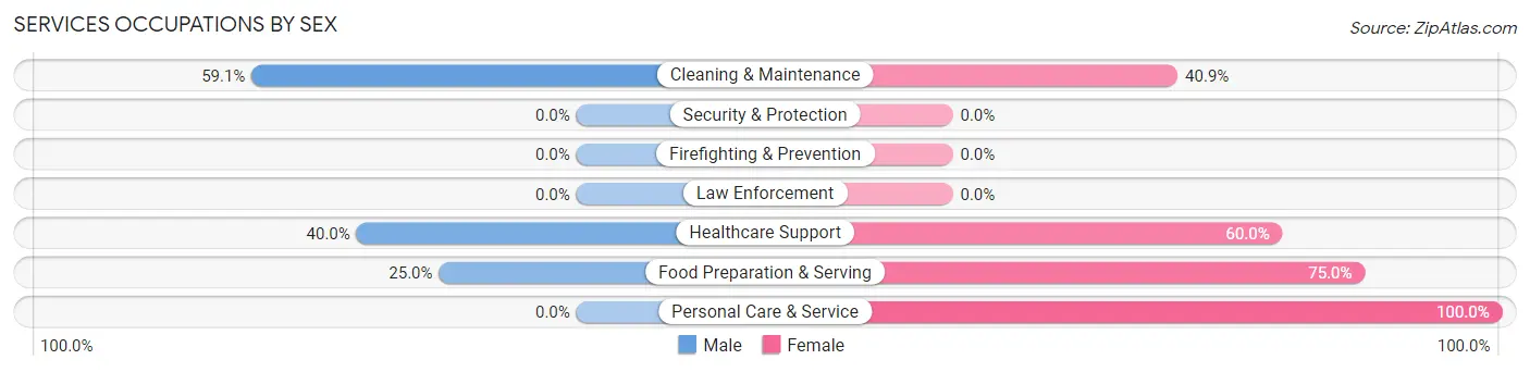 Services Occupations by Sex in Zip Code 68316