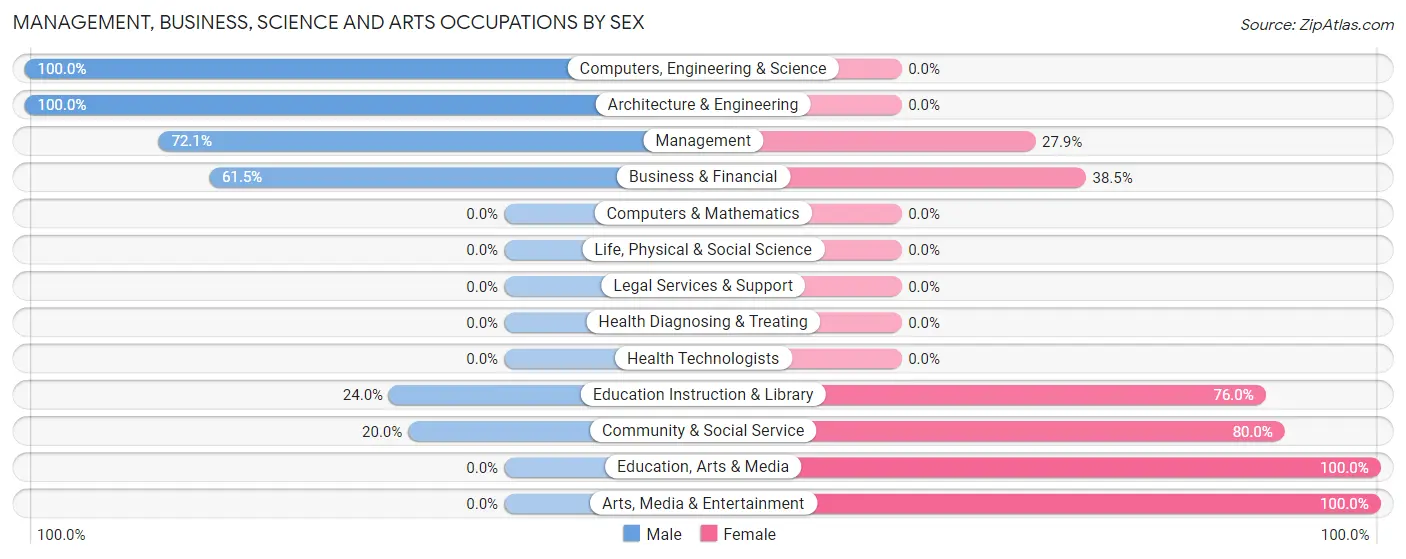 Management, Business, Science and Arts Occupations by Sex in Zip Code 68319