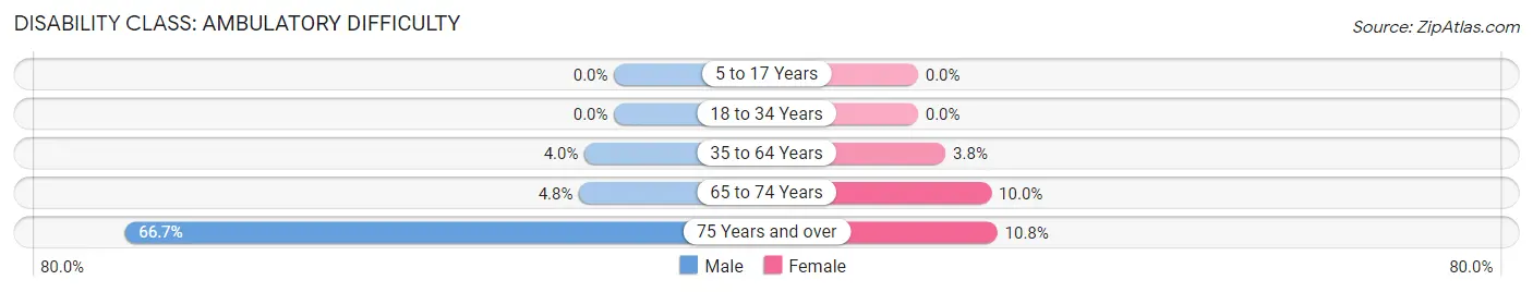 Disability in Zip Code 68343: <span>Ambulatory Difficulty</span>