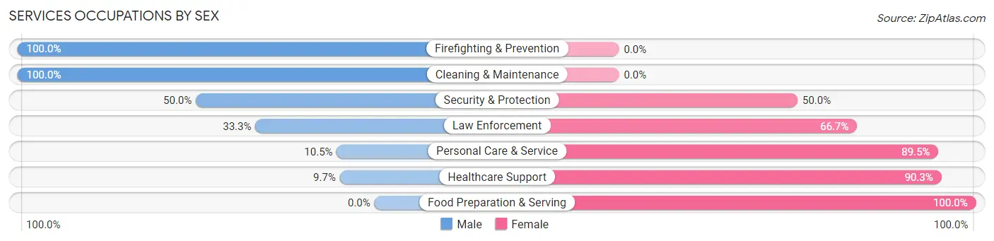 Services Occupations by Sex in Zip Code 68376