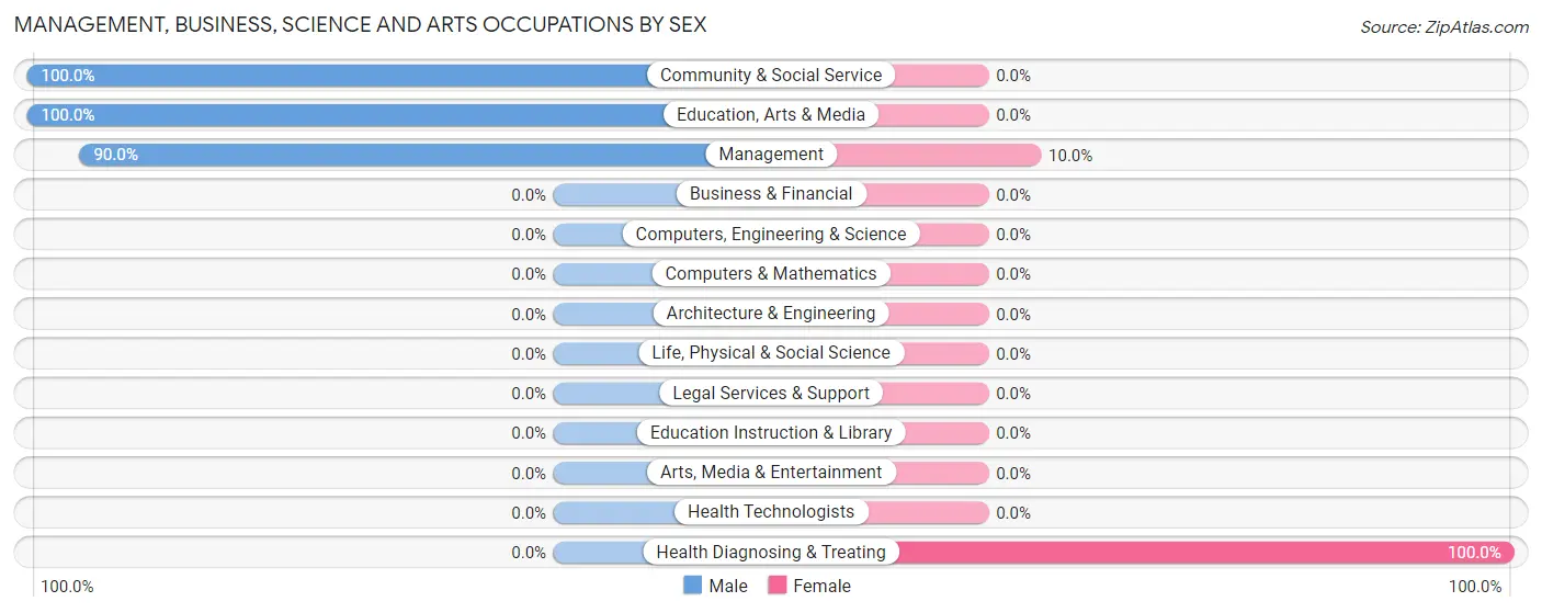 Management, Business, Science and Arts Occupations by Sex in Zip Code 68377