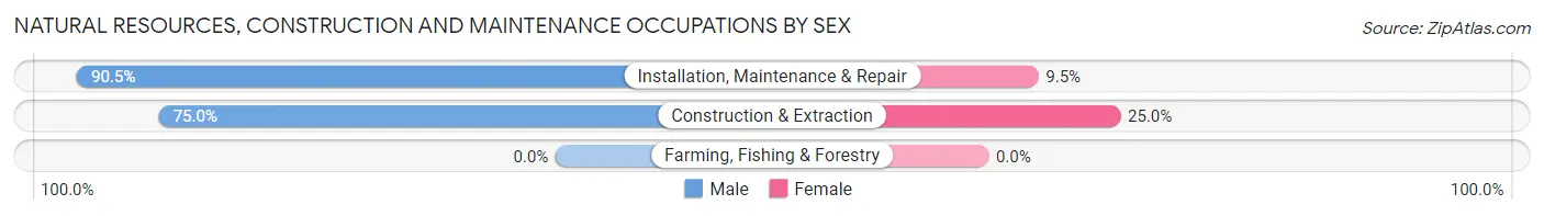 Natural Resources, Construction and Maintenance Occupations by Sex in Zip Code 68446