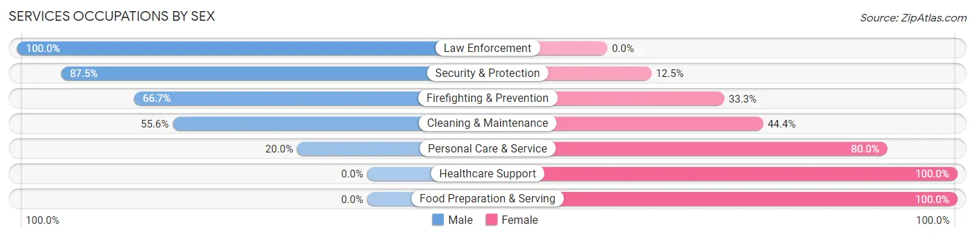 Services Occupations by Sex in Zip Code 68626