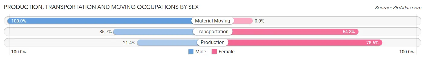 Production, Transportation and Moving Occupations by Sex in Zip Code 68728