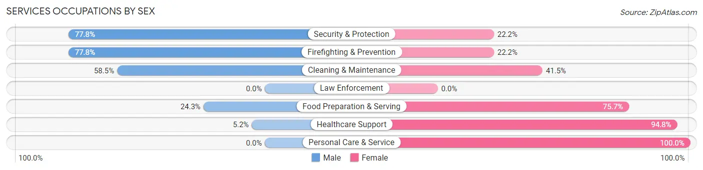 Services Occupations by Sex in Zip Code 68731