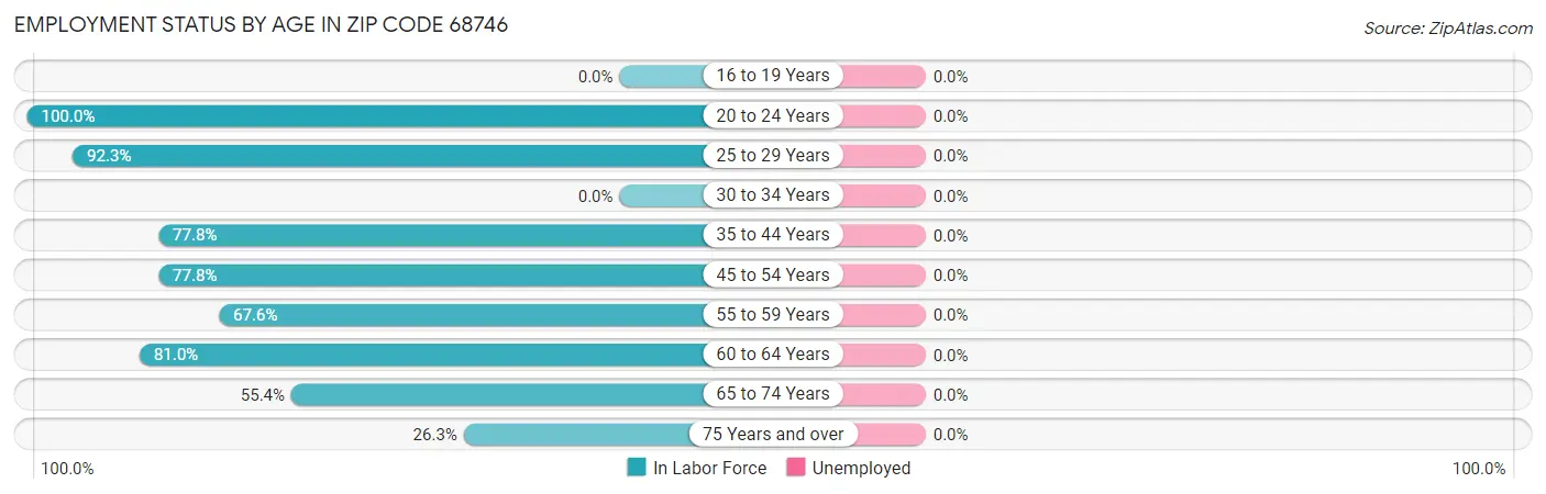 Employment Status by Age in Zip Code 68746