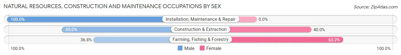 Natural Resources, Construction and Maintenance Occupations by Sex in Zip Code 68835