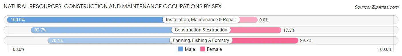 Natural Resources, Construction and Maintenance Occupations by Sex in Zip Code 68850