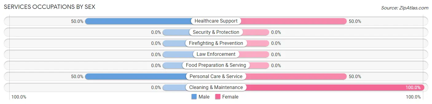Services Occupations by Sex in Zip Code 68858