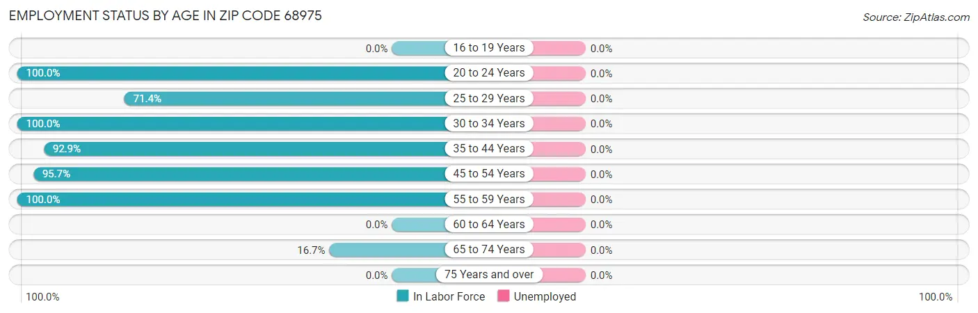 Employment Status by Age in Zip Code 68975