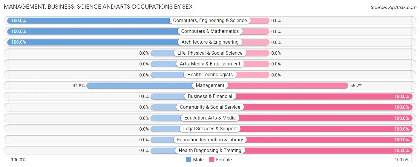 Management, Business, Science and Arts Occupations by Sex in Zip Code 70031