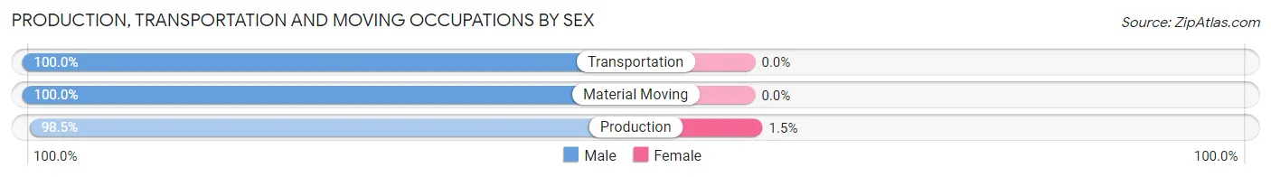 Production, Transportation and Moving Occupations by Sex in Zip Code 70090