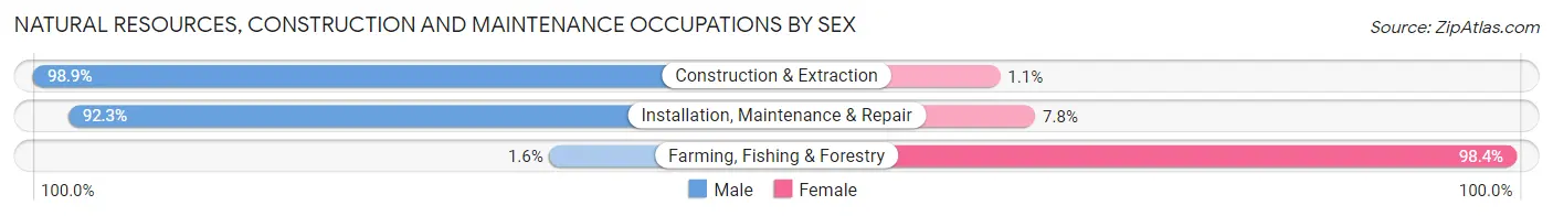 Natural Resources, Construction and Maintenance Occupations by Sex in Zip Code 70115