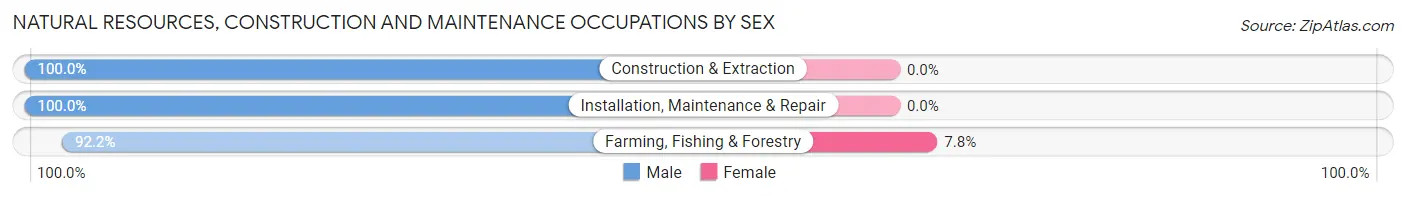 Natural Resources, Construction and Maintenance Occupations by Sex in Zip Code 70359
