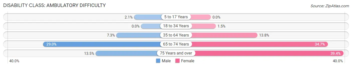 Disability in Zip Code 70374: <span>Ambulatory Difficulty</span>